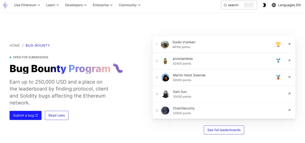 Ethereum Bug Bounty